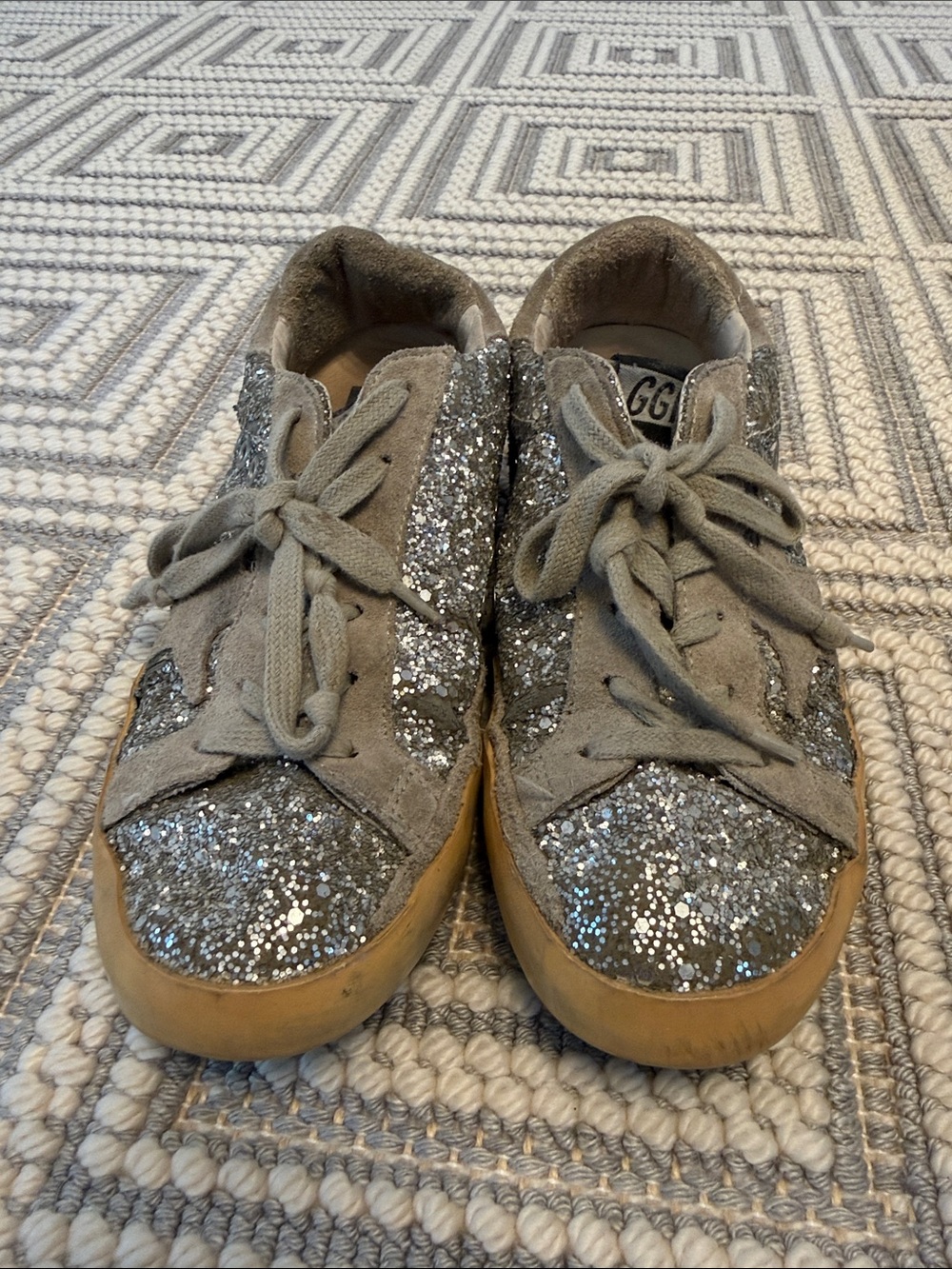 Golden Goose Silver Glitter Low-Top Sneakers - Picture 2 of 5